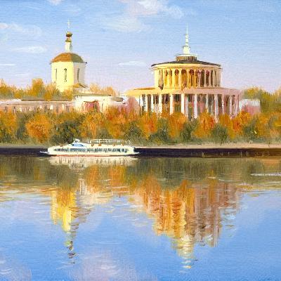 Тверь, речной вокзал — живопись маслом на холсте