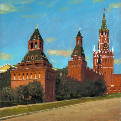 Московский Кремль — картина маслом на оргалите