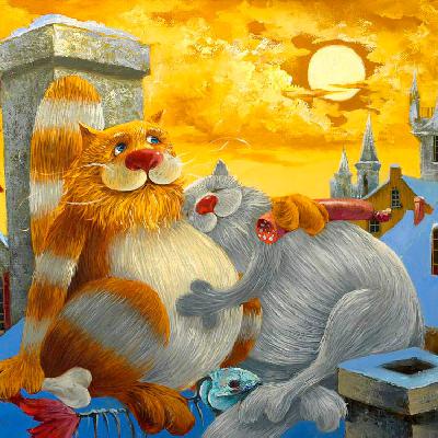 Смешные коты — сказочная картина в детскую комнату